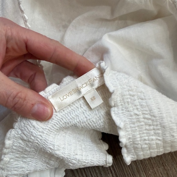 LoveShackFancy Kesia Mini Dress White Lace Cutout Smocked Size XS - Picture 11 of 16